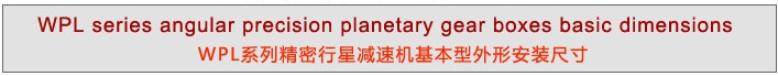 WPL系列直角型精密行星減速機(jī)