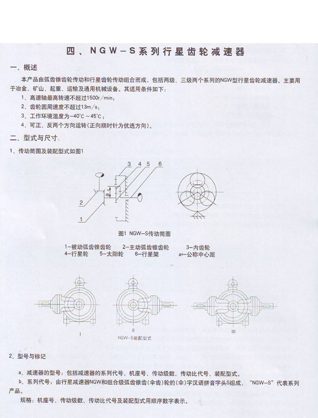 NGW-S型行星齒輪減速機